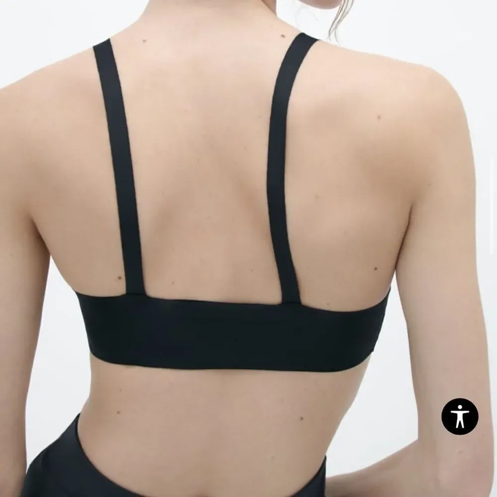 Zara Bralette With V-Neck and Wide Straps Black S NWT - Picture 4 of 8